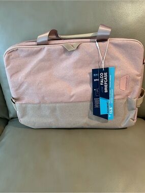 BAGSMART Rose Pink Two-Tone Laptop Briefcase